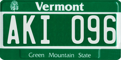 VT license plate AKI096