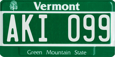VT license plate AKI099