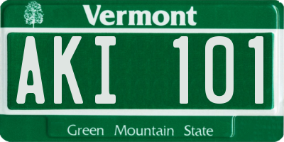 VT license plate AKI101