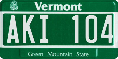 VT license plate AKI104
