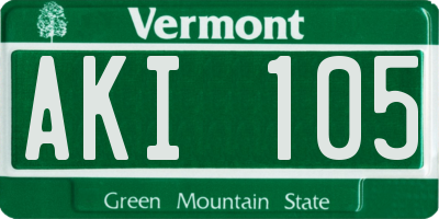 VT license plate AKI105