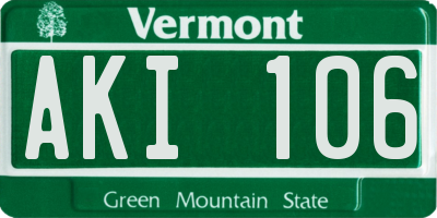 VT license plate AKI106