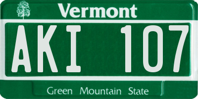 VT license plate AKI107