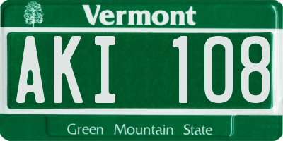 VT license plate AKI108