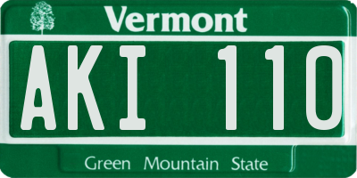 VT license plate AKI110