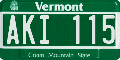 VT license plate AKI115