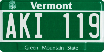 VT license plate AKI119