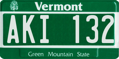 VT license plate AKI132