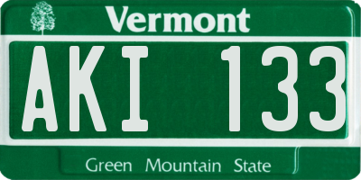 VT license plate AKI133