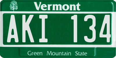 VT license plate AKI134