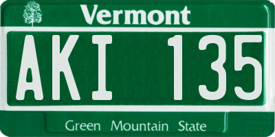 VT license plate AKI135