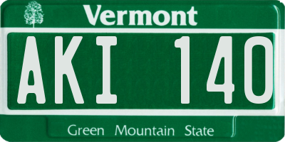 VT license plate AKI140