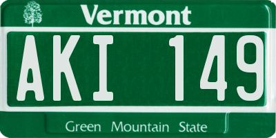 VT license plate AKI149