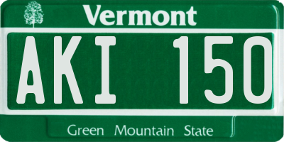 VT license plate AKI150