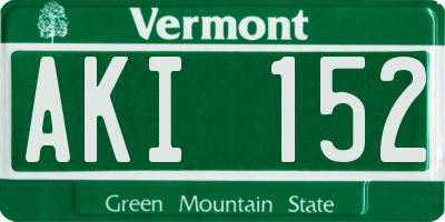 VT license plate AKI152