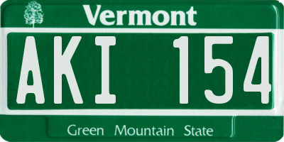 VT license plate AKI154
