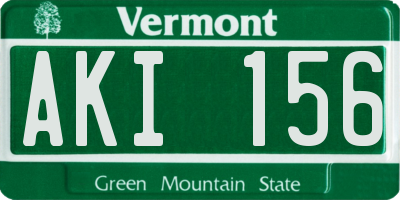 VT license plate AKI156