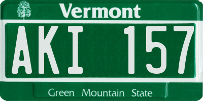 VT license plate AKI157