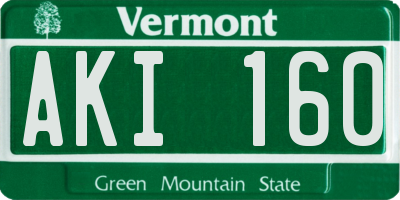 VT license plate AKI160