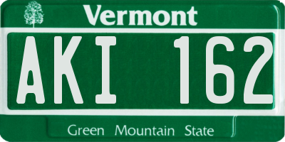 VT license plate AKI162