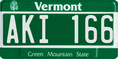 VT license plate AKI166