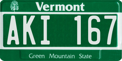 VT license plate AKI167