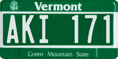 VT license plate AKI171