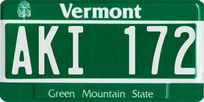 VT license plate AKI172