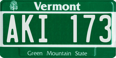 VT license plate AKI173