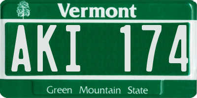 VT license plate AKI174