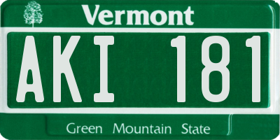 VT license plate AKI181