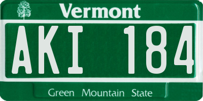 VT license plate AKI184