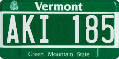 VT license plate AKI185