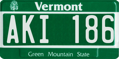 VT license plate AKI186