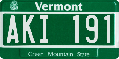 VT license plate AKI191