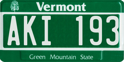 VT license plate AKI193