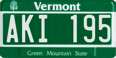VT license plate AKI195