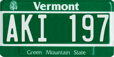 VT license plate AKI197