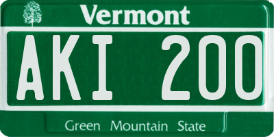 VT license plate AKI200
