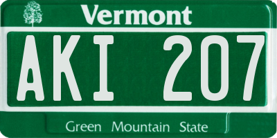 VT license plate AKI207