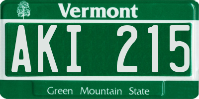 VT license plate AKI215