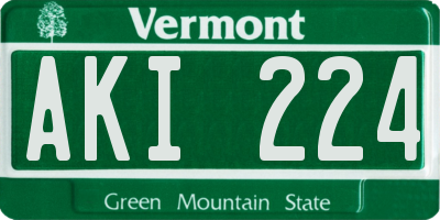 VT license plate AKI224