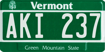 VT license plate AKI237