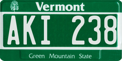 VT license plate AKI238