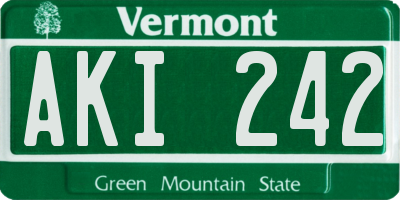 VT license plate AKI242