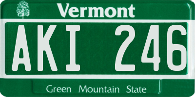 VT license plate AKI246