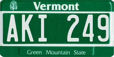 VT license plate AKI249