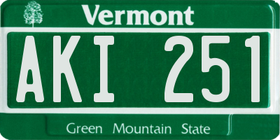 VT license plate AKI251