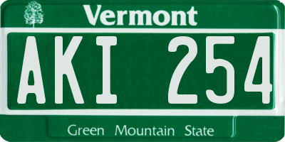 VT license plate AKI254