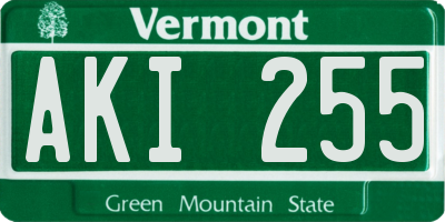 VT license plate AKI255